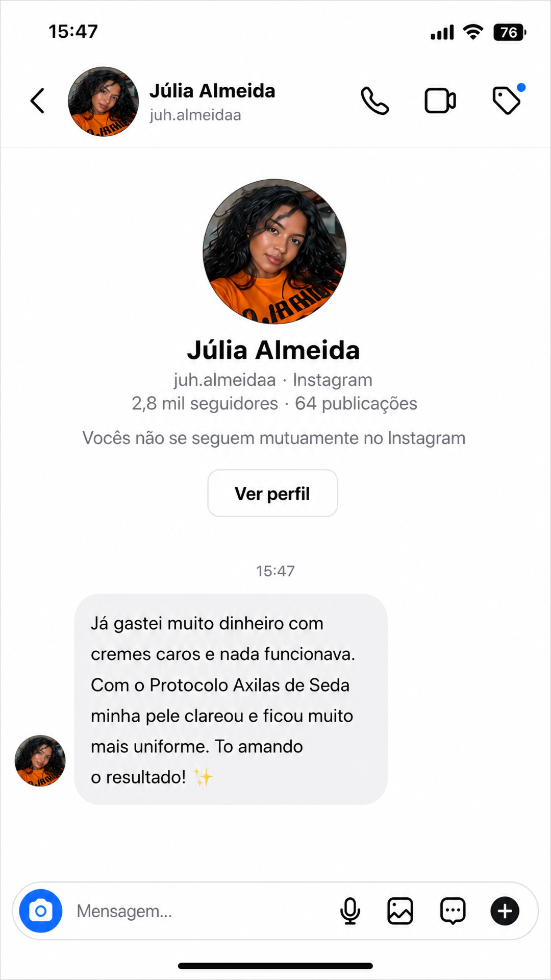 Depoimento de Júlia Almeida